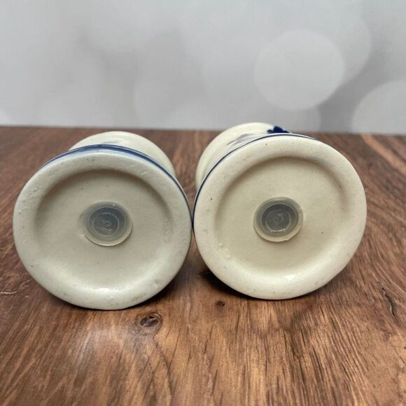 Vintage 1960'S Delft Salt & Pepper Shakers, Collectibles Floral/Windmill design - Picture 8 of 9